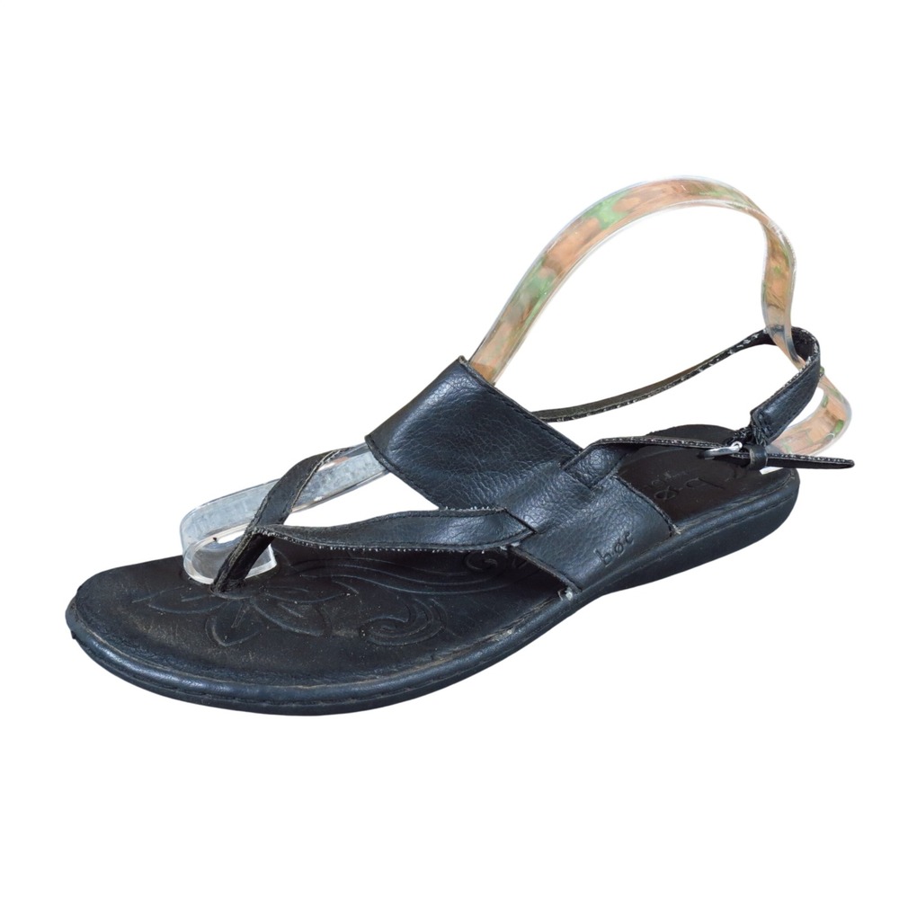 BOC‎ Concept Women Slingback Thong Sandals Size 9 Casual Comfort Black Synthetic